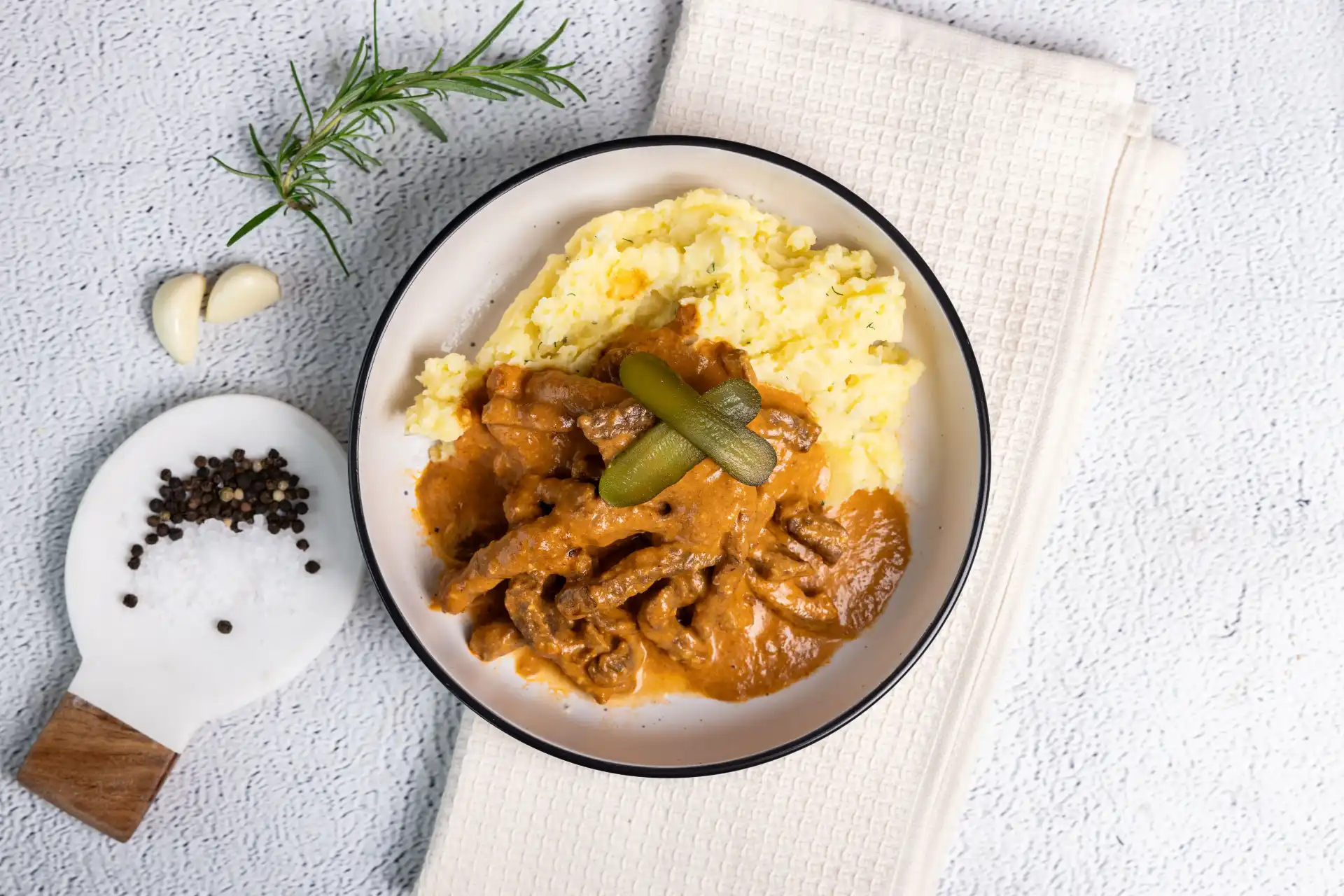 Beef Stroganoff & Rosemary Mash image